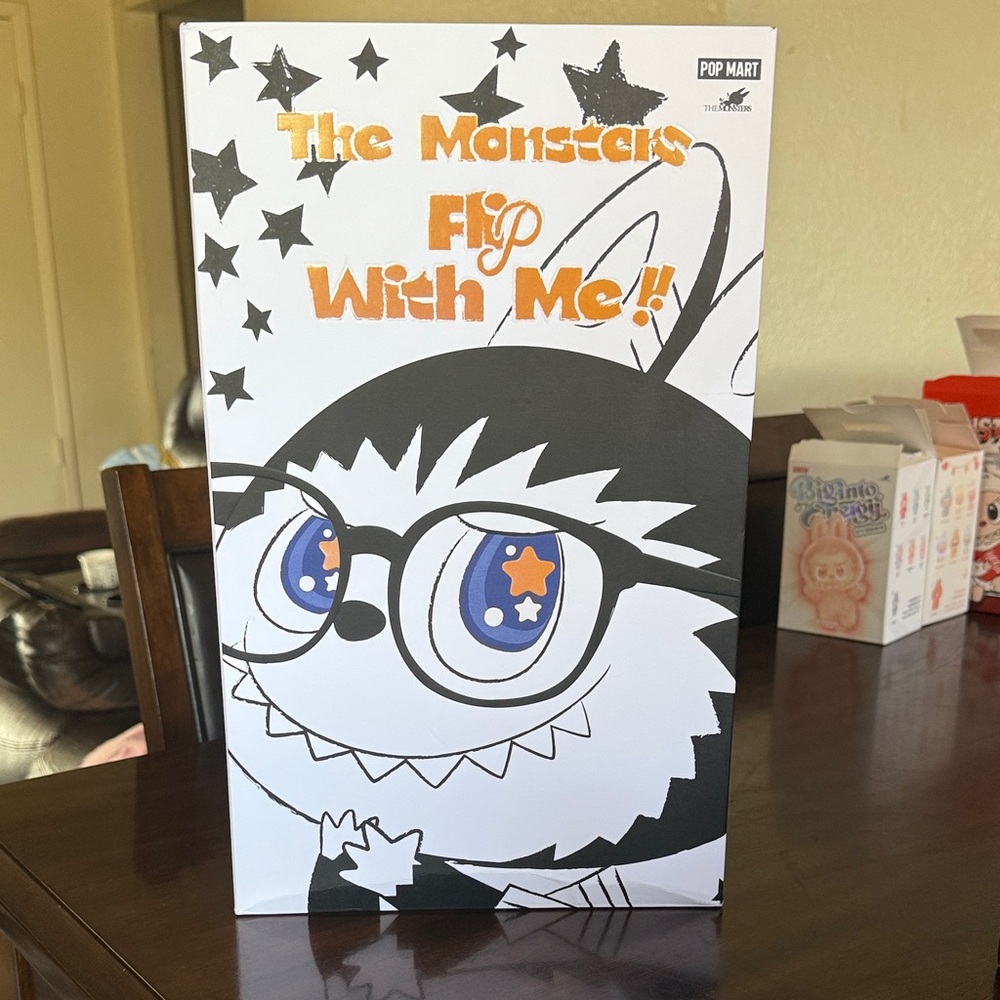 Pop Mart The Monster Flip With Me Doll - Black and White